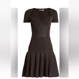 Chic Black Ribbed Midi Dress